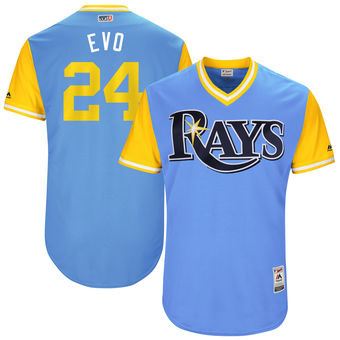 Men's Tampa Bay Rays Nathan Eovaldi Evo Majestic Light Blue 2017 Players Weekend Authentic Jersey