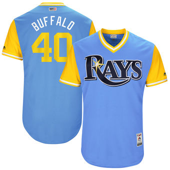 Men's Tampa Bay Rays Wilson Ramos Buffalo Majestic Light Blue 2017 Players Weekend Authentic Jersey