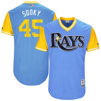 Men's Tampa Bay Rays Jesus Sucre Sooky Majestic Light Blue 2017 Players Weekend Authentic Jersey