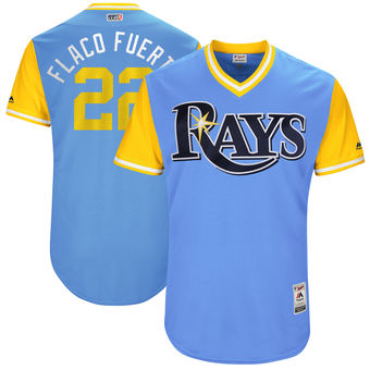 Men's Tampa Bay Rays Chris Archer Flaco Fuerte Majestic Light Blue 2017 Players Weekend Authentic Jersey