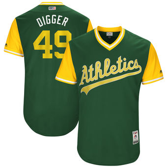 Men's Oakland Athletics Kendall Graveman Digger Majestic Green 2017 Players Weekend Authentic Jersey