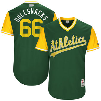 Men's Oakland Athletics Ryan Dull Dullsnacks Majestic Green 2017 Players Weekend Authentic Jersey