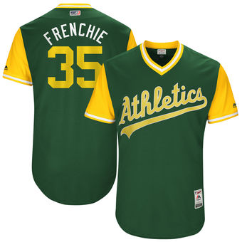 Men's Oakland Athletics Daniel Coulombe Frenchie Majestic Green 2017 Players Weekend Authentic Jersey