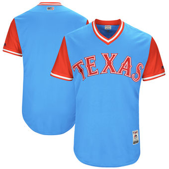 Men's Texas Rangers Majestic Light Blue 2017 Players Weekend Authentic Team Jersey