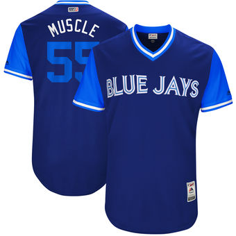 Men's Toronto Blue Jays Russell Martin Muscle Majestic Royal 2017 Players Weekend Authentic Jersey
