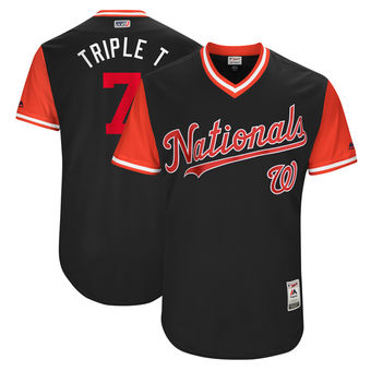 Men's Washington Nationals Trea Turner Triple T Majestic Navy 2017 Players Weekend Authentic Jersey