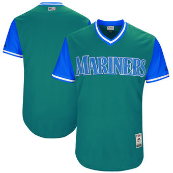 Men's Seattle Mariners Majestic Aqua 2017 Players Weekend Authentic Team Jersey