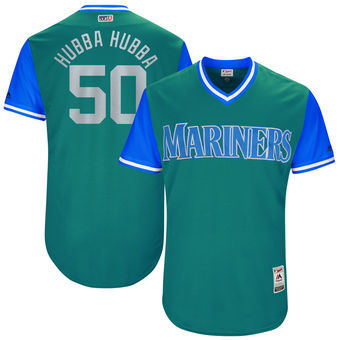 Men's Seattle Mariners Nick Vincent Hubba Hubba Majestic Aqua 2017 Players Weekend Authentic Jersey