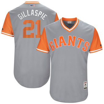 Men's San Francisco Giants Conor Gillaspie Gillaspie Majestic Gray 2017 Players Weekend Authentic Jersey