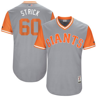 Men's San Francisco Giants Hunter Strickland Strick Majestic Gray 2017 Players Weekend Authentic Jersey