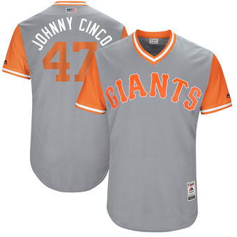 Men's San Francisco Giants Johnny Cueto Johnny Cinco Majestic Gray 2017 Players Weekend Authentic Jersey