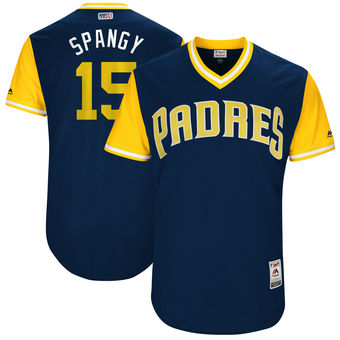 Men's San Diego Padres Cory Spangenberg Spangy Majestic Navy 2017 Players Weekend Authentic Jersey