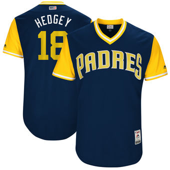 Men's San Diego Padres Austin Hedges Hedgey Majestic Navy 2017 Players Weekend Authentic Jersey
