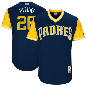 Men's San Diego Padres Yangervis Solarte Pituki Majestic Navy 2017 Players Weekend Authentic Jersey