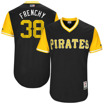 Men's Pittsburgh Pirates Wade LeBlanc Frenchy Majestic Black 2017 Players Weekend Authentic Jersey