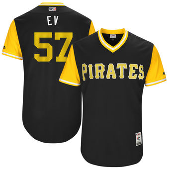 Men's Pittsburgh Pirates Trevor Williams EV Majestic Black 2017 Players Weekend Authentic Jersey