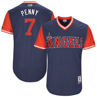 Men's Los Angeles Angels Cliff Pennington Penny Majestic Navy 2017 Players Weekend Authentic Jersey