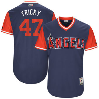 Men's Los Angeles Angels Ricky Nolasco Tricky Majestic Navy 2017 Players Weekend Authentic Jersey