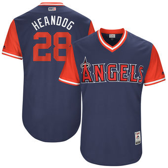 Men's Los Angeles Angels Andrew Heaney Heandog Majestic Navy 2017 Players Weekend Authentic Jersey