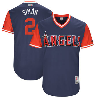 Men's Los Angeles Angels Andrelton Simmons Simón Majestic Navy 2017 Players Weekend Authentic Jersey