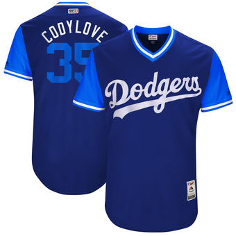 Men's Los Angeles Dodgers Cody Bellinger Codylove Majestic Navy 2017 Players Weekend Authentic Jersey
