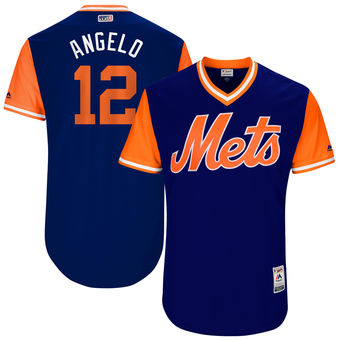 Men's New York Mets Juan Lagares Angelo Majestic Royal 2017 Players Weekend Authentic Jersey