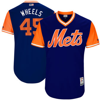 Men's New York Mets Zack Wheeler Wheels Majestic Royal 2017 Players Weekend Authentic Jersey