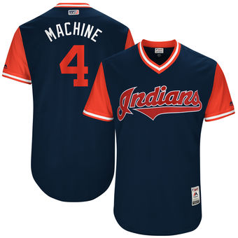 Men's Cleveland Indians Bradley Zimmer Machine Majestic Navy 2017 Players Weekend Authentic Jersey