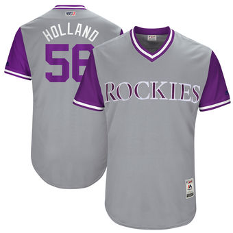 Men's Colorado Rockies Greg Holland Holland Majestic Gray 2017 Players Weekend Authentic Jersey
