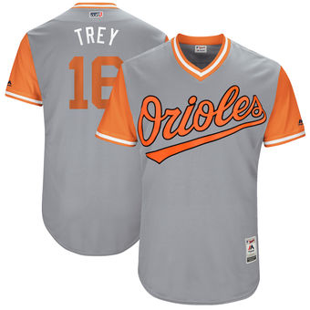 Men's Baltimore Orioles Trey Mancini Trey Majestic Gray 2017 Players Weekend Authentic Jersey