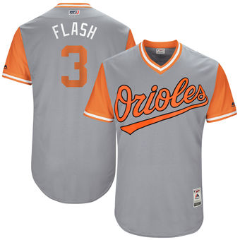 Men's Baltimore Orioles Ryan Flaherty Flash Majestic Gray 2017 Players Weekend Authentic Jersey
