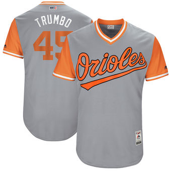 Men's Baltimore Orioles Mark Trumbo Trumbo Majestic Gray 2017 Players Weekend Authentic Jersey