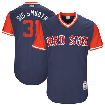 Men's Boston Red Sox Drew Pomeranz Big Smooth Majestic Navy 2017 Players Weekend Authentic Jersey