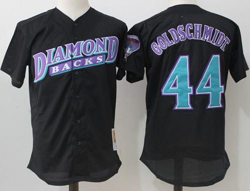 Mitchell And Ness Diamondbacks #44 Paul Goldschmidt Black Throwback Stitched MLB Jersey