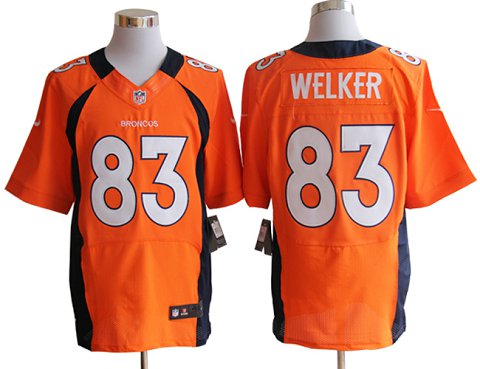 Size 60 4XL-Welker Denver Broncos #83 Orange Stitched Nike Elite NFL Jerseys