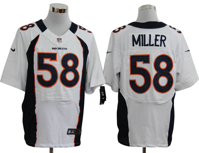 Size 60 4XL-Von Miller Denver Broncos #58 White Stitched Nike Elite NFL Jerseys