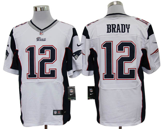 Size 60 4XL-Tom Brady New England Patriots #12 White Stitched Nike Elite NFL Jerseys