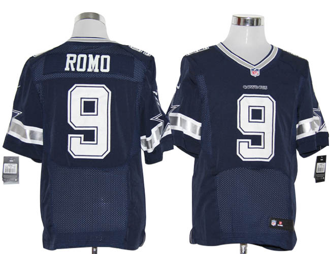 Size 60 4XL-Tony Romo Dallas Cowboys #9 Navy Blue Stitched Nike Elite NFL Jerseys