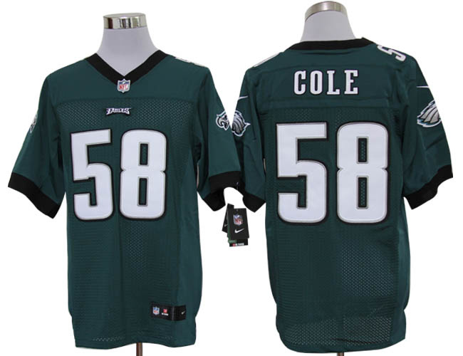 Size 60 4XL-Trent Cole Philadelphia Eagles #58 Green Stitched Nike Elite NFL Jerseys