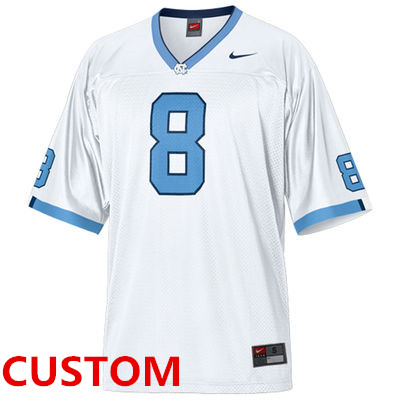 Custom Nike North Carolina Tar Heels (UNC) Football Replica Jersey - White
