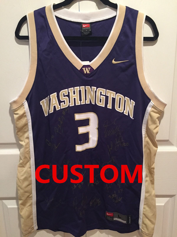 Custom NEW Nike Team Washington Huskies 2005 Team Signed Brandon Roy Jersey