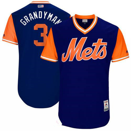 Men's New York Mets Curtis Granderson Grandyman Majestic Royal 2017 Little League World Series Players Weekend Stitched Nickname Jersey
