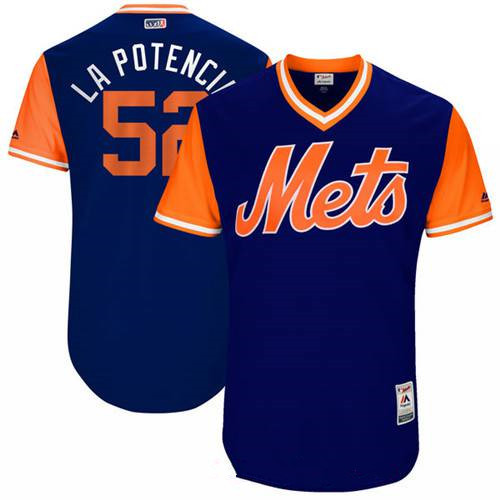 Men's New York Mets Yoenis Cespedes La Potencia Majestic Royal 2017 Little League World Series Players Weekend Stitched Nickname Jersey