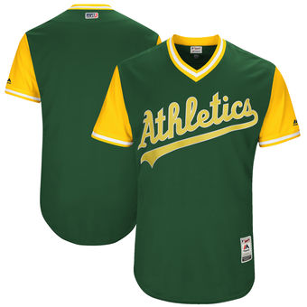 Custom Men's Oakland Athletics Majestic Green 2017 Players Weekend Authentic Team Jersey