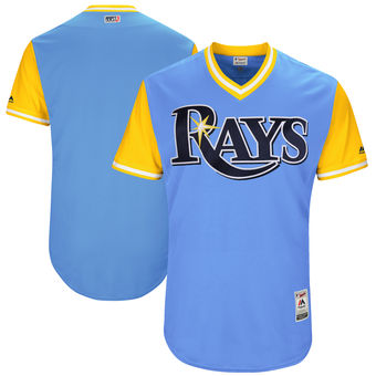 Custom Men's Tampa Bay Rays Majestic Light Blue 2017 Players Weekend Authentic Team Jersey