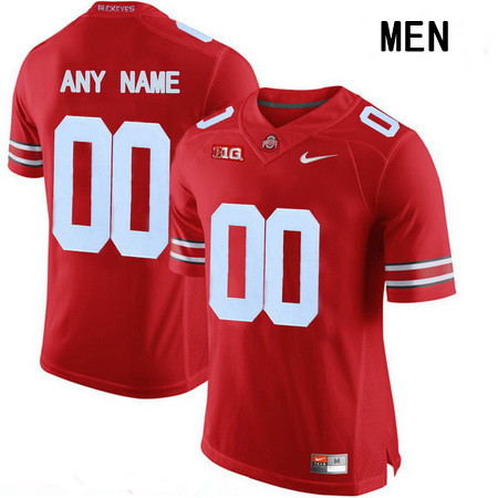 Men's Ohio State Buckeyes Custom College Football Nike Limited Jersey - Red