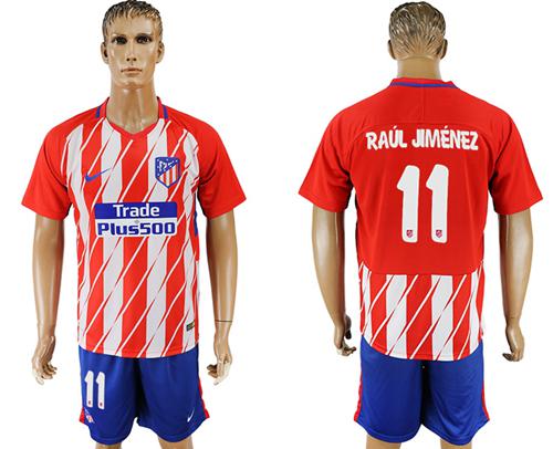 Atletico Madrid #11 Raul Jimenez Home Soccer Club Jersey