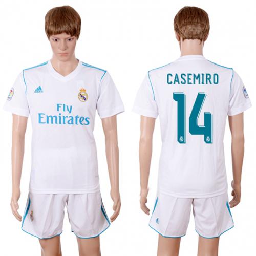 Real Madrid #14 Casemiro White Home Soccer Club Jersey