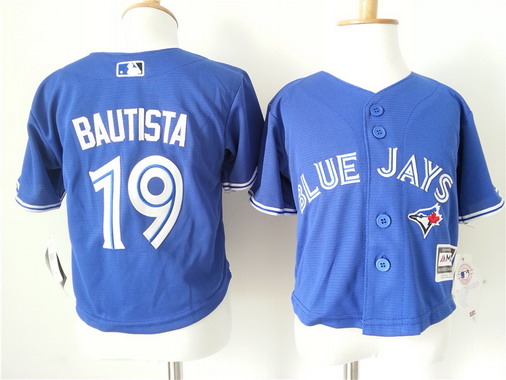 Toddler Toronto Blue Jays #19 Jose Bautista Alternate Blue MLB Majestic Baseball Jersey