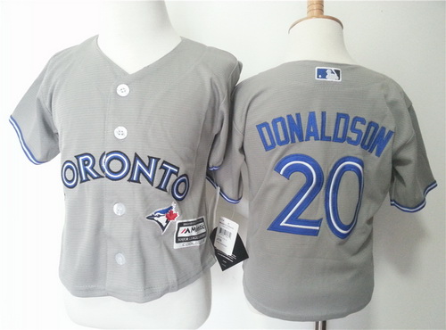 Toddler Toronto Blue Jays #20 Josh Donaldson Gray Road MLB Majestic Baseball Jersey